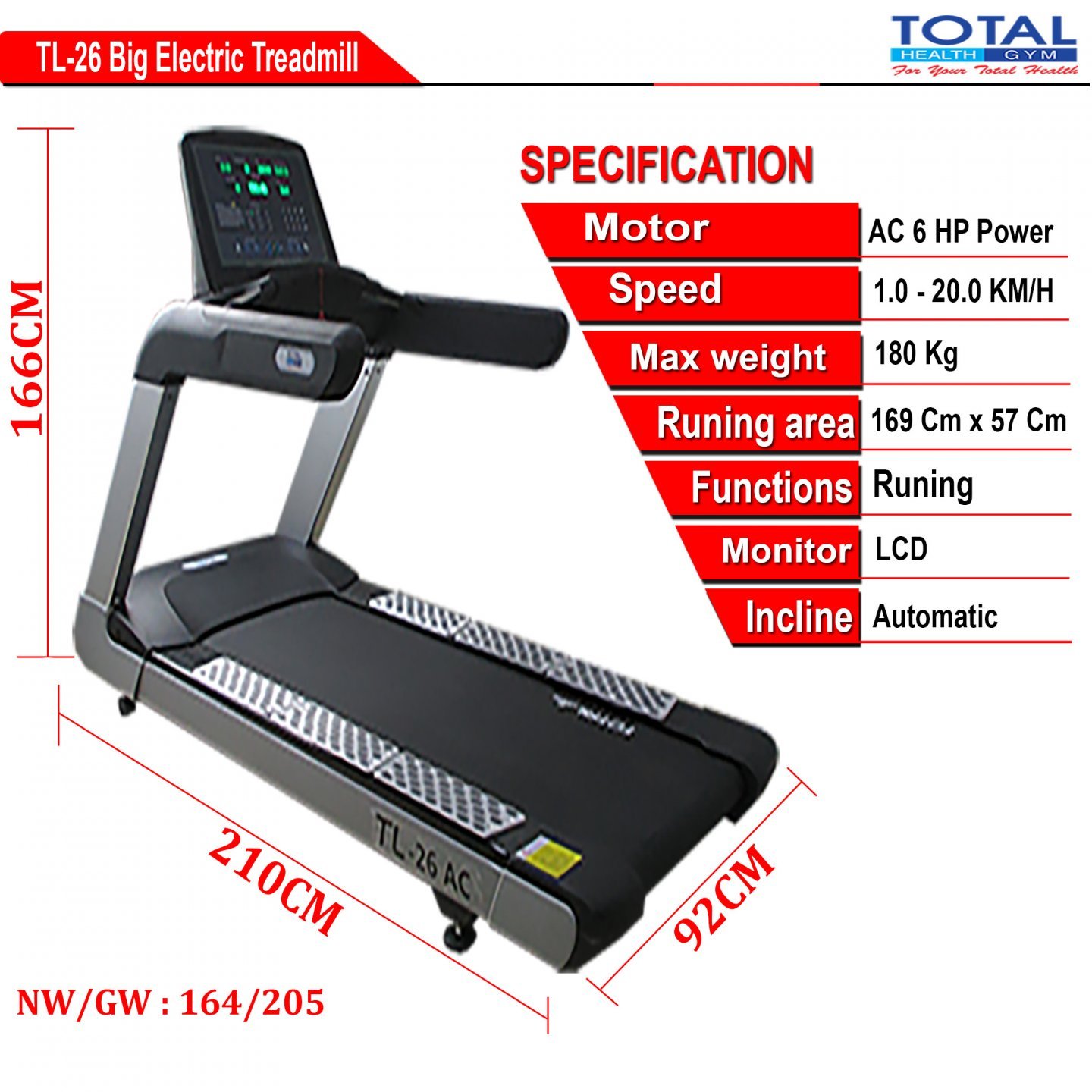 Treadmill Listrik TL-26AC - Auto Incline - Image 2