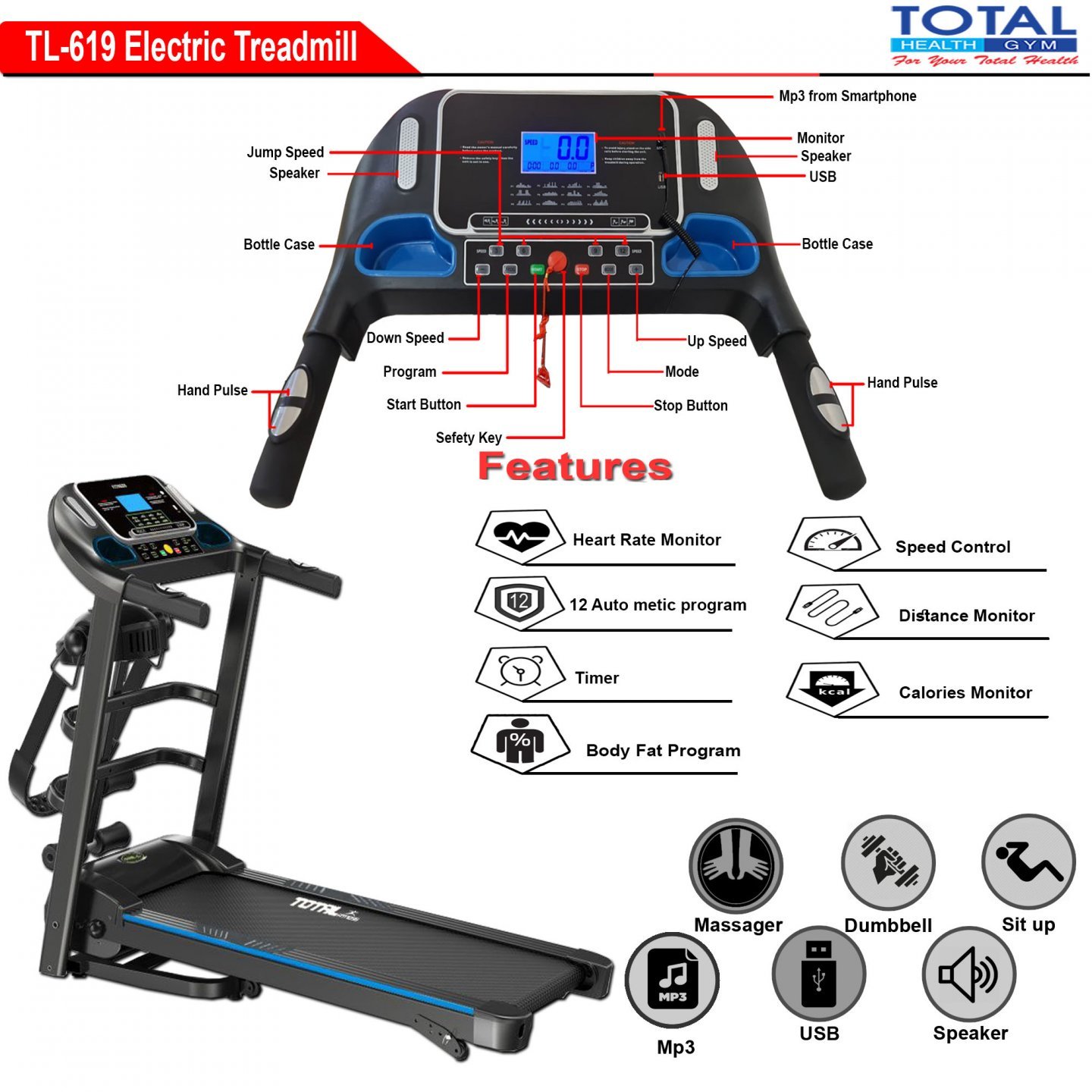 TL-619 Treadmill Listrik