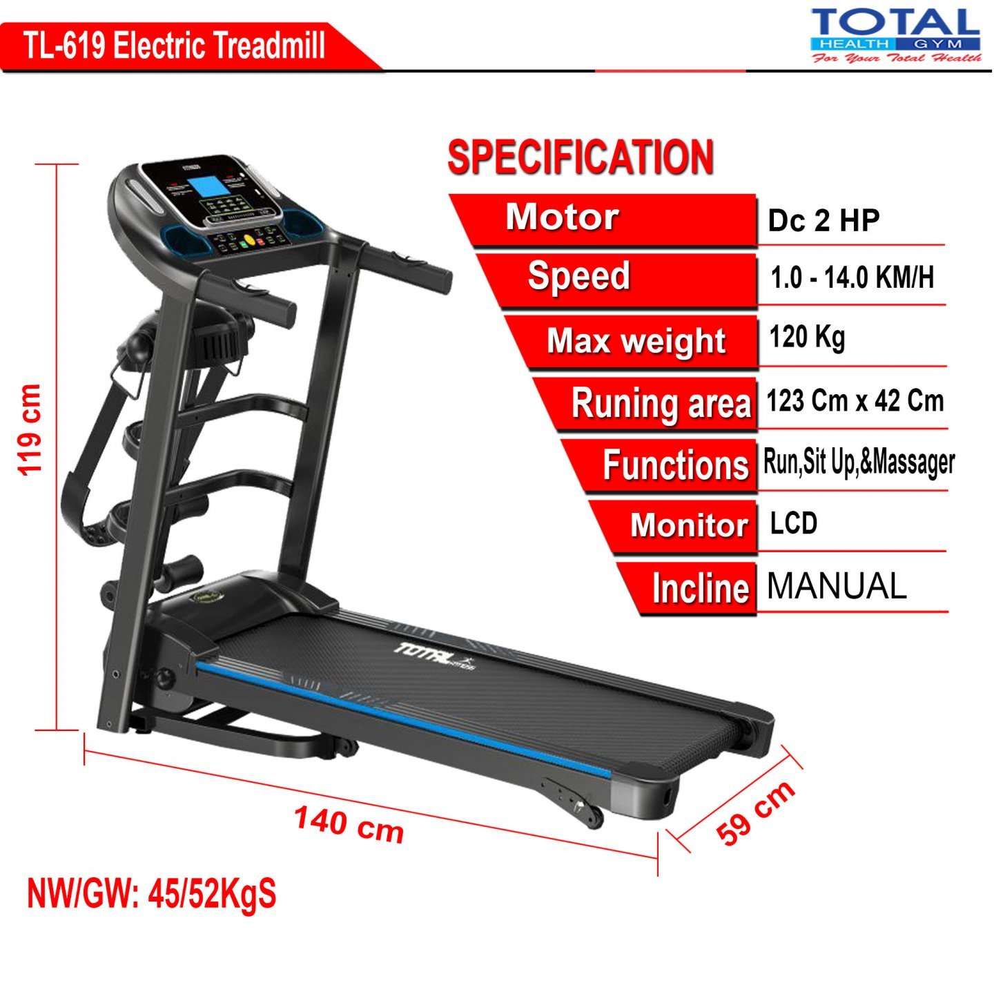 TL-619 Treadmill Listrik - Image 2