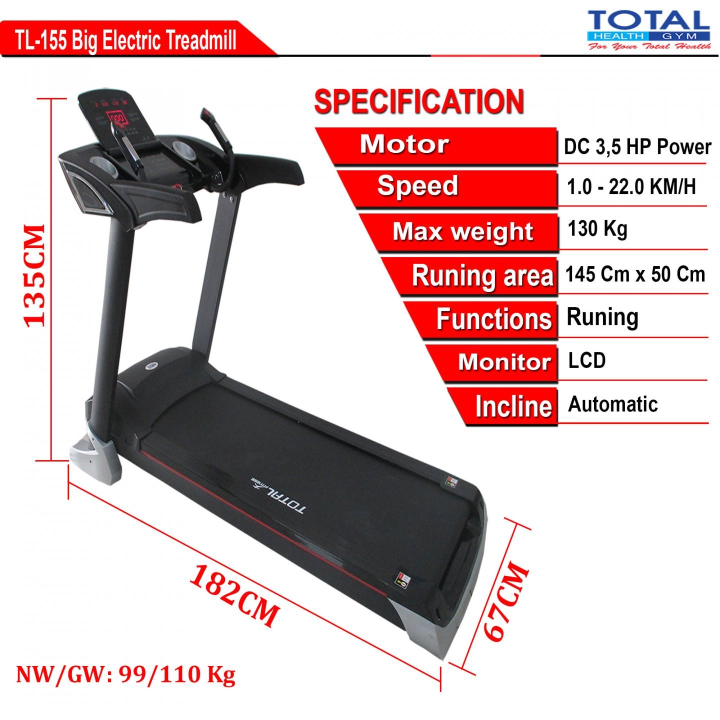 Treadmill Listrik TL-155 - Image 2