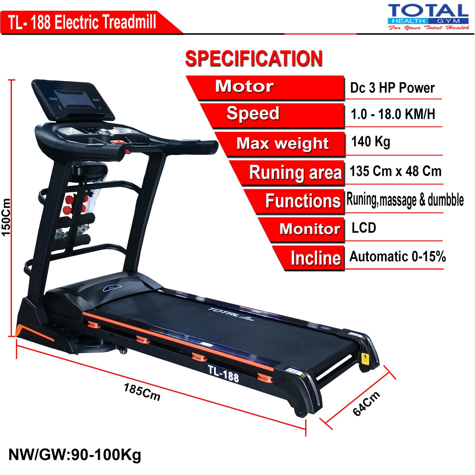 Treadmill Listrik TL-188 - Image 2